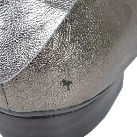 Nine West Metallic Gold Silver Ballet Flat Leather Round Toe Shoes Size 7 - Picture 5 of 14